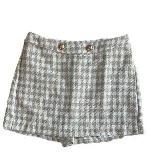 Houndstooth Tweed Skort Cream and Tan Size Large NWT